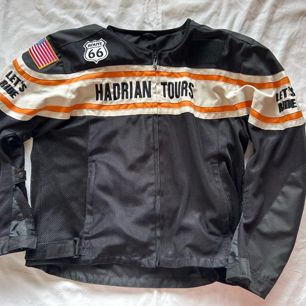Harley-Davidson Orange and Black SHELL Sz XL